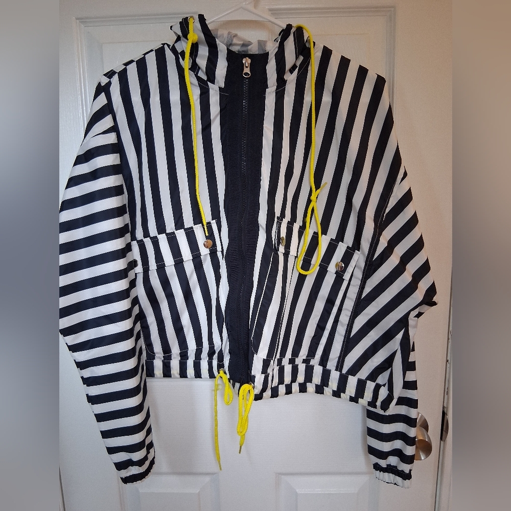 Ci Sono Blue and White Striped Jacket